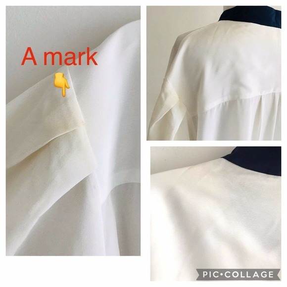 Oscar de la Renta | Vintage Top Womens Size 42 White Button Front Mock Neck - Picture 11 of 11